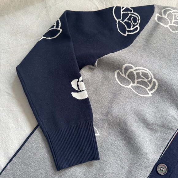 Thom Browne Cotton Birds And Flowers Cardigan - Picture 5 of 8